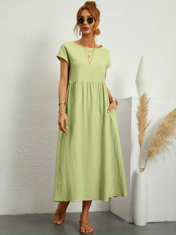 Mirla | Casual Elegant Bomull och Linneklänning-Eva Jonsson