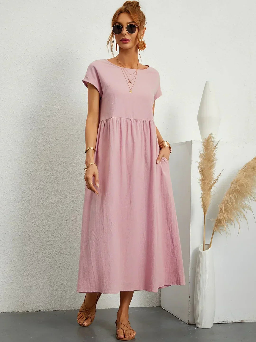Mirla | Casual Elegant Bomull och Linneklänning-Eva Jonsson