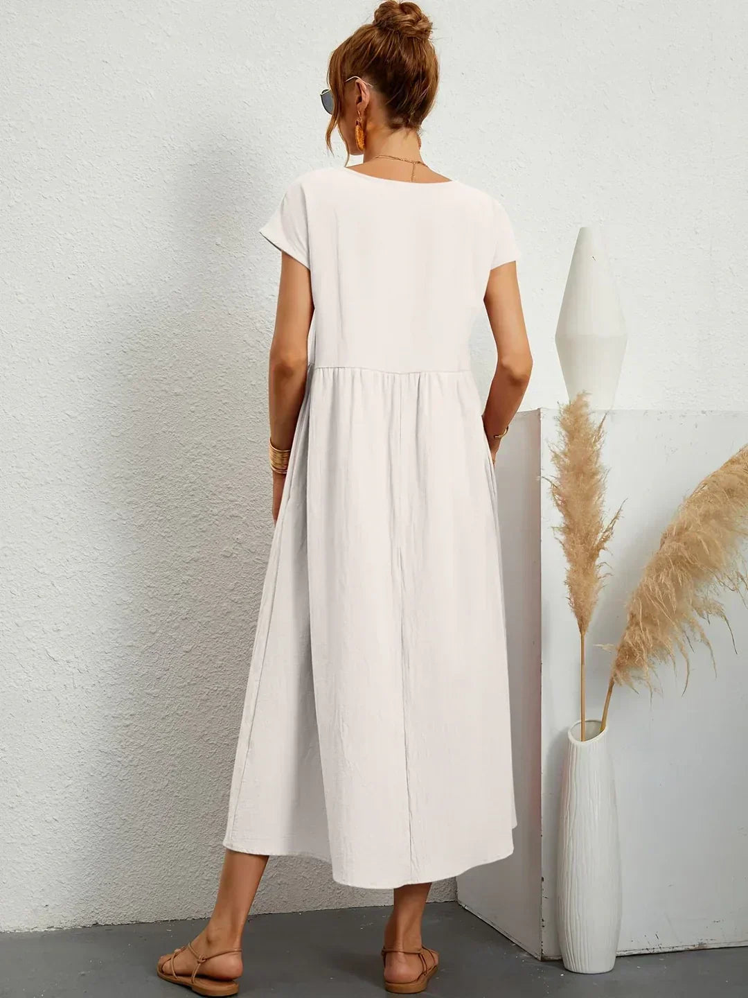 Mirla | Casual Elegant Bomull och Linneklänning-Eva Jonsson