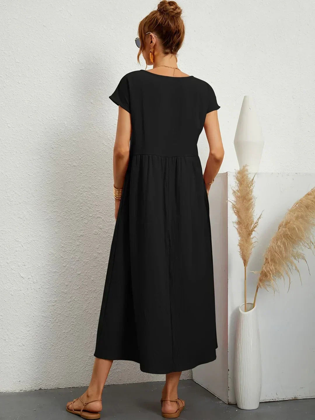 Mirla | Casual Elegant Bomull och Linneklänning-Eva Jonsson
