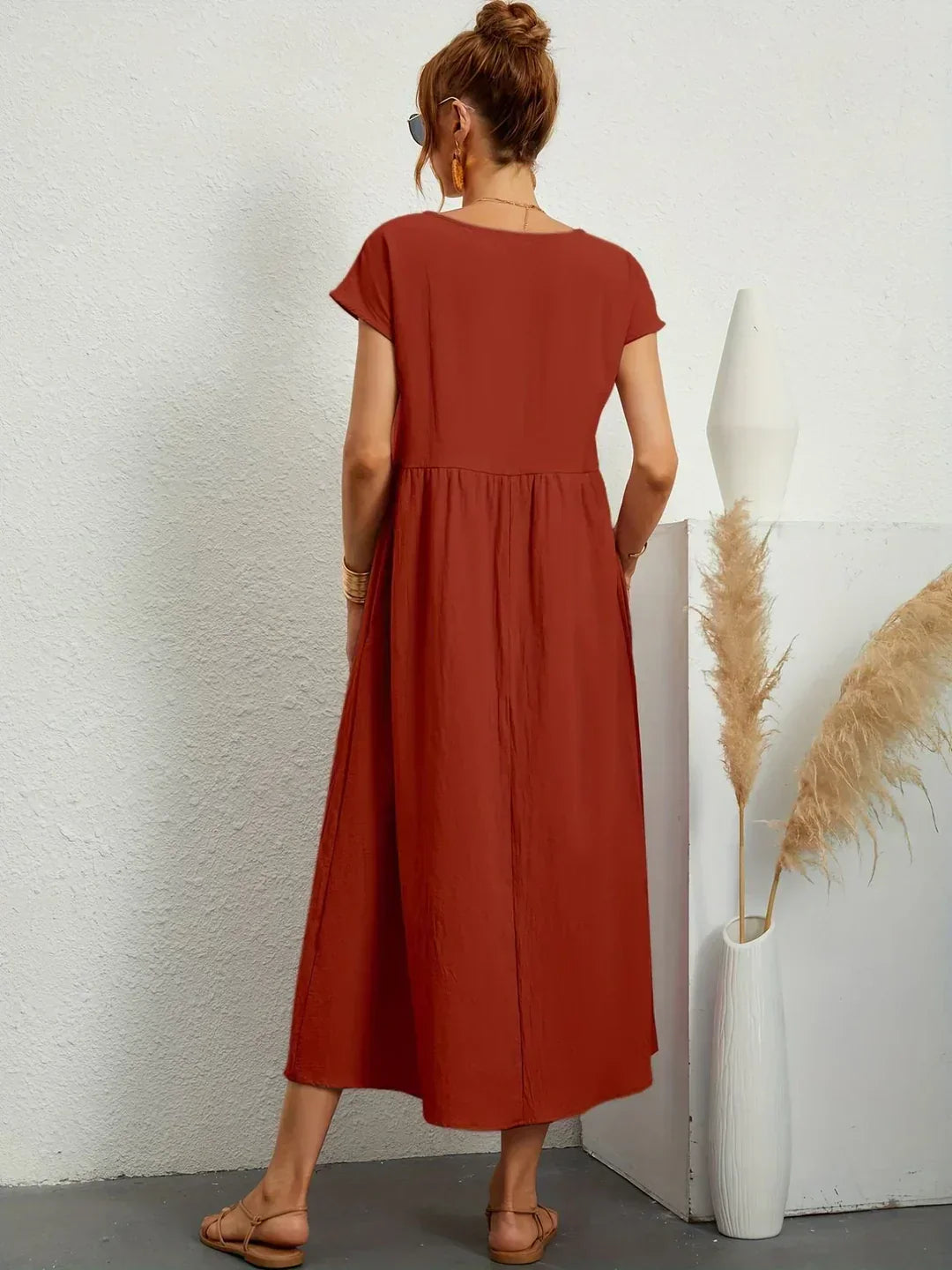 Mirla | Casual Elegant Bomull och Linneklänning-Eva Jonsson