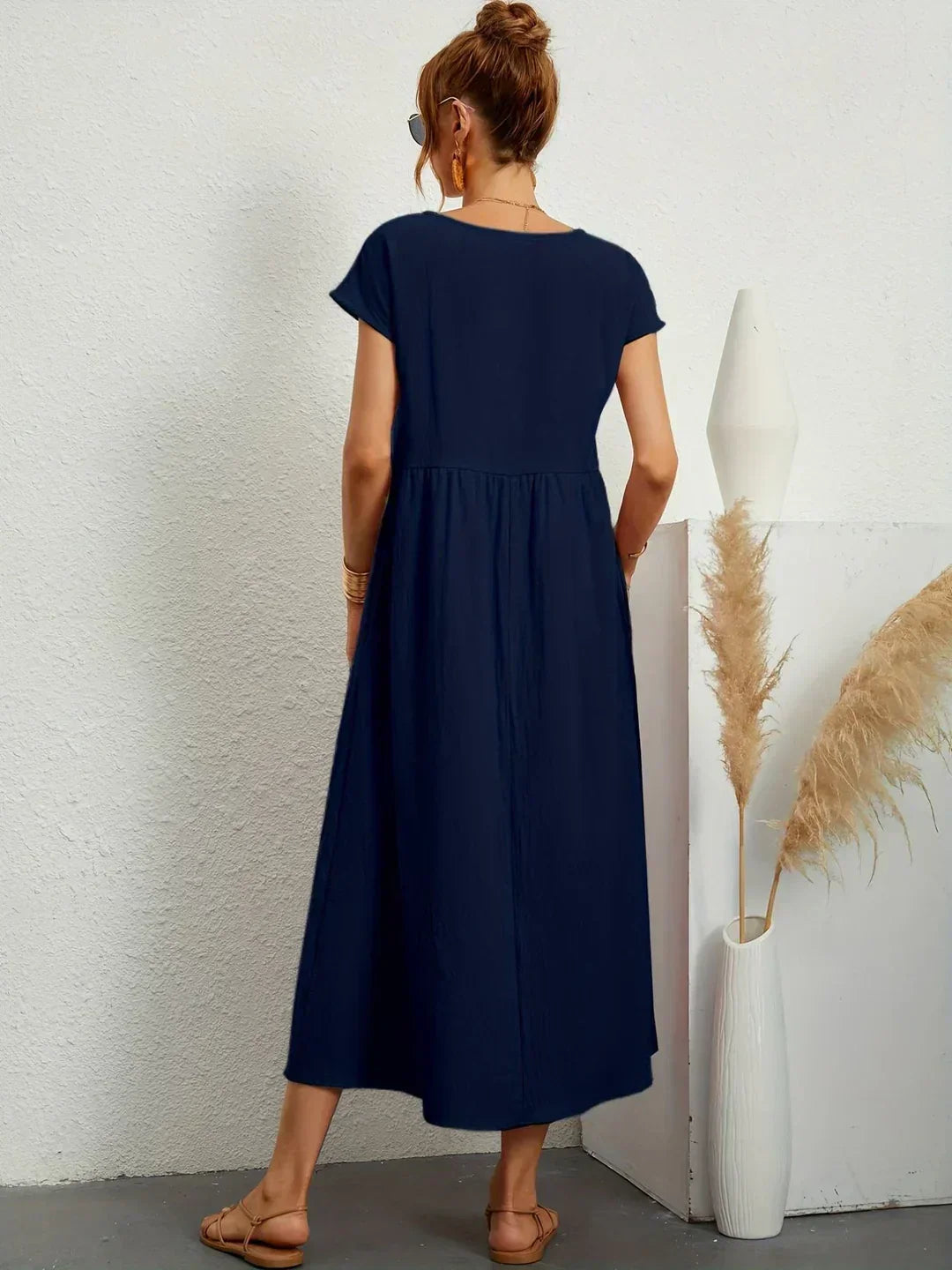 Mirla | Casual Elegant Bomull och Linneklänning-Eva Jonsson