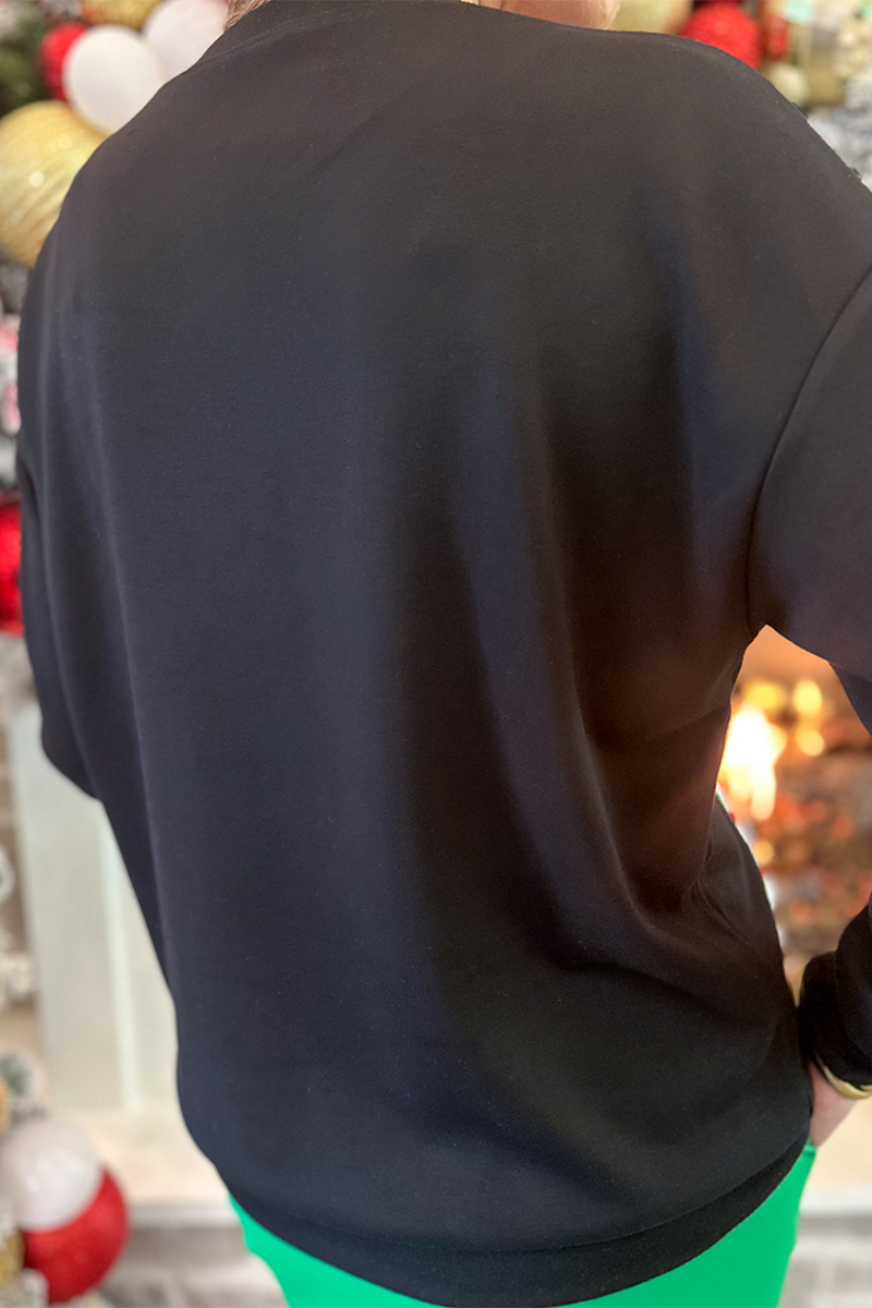 Mirla | Casual Julgran Paljetter O-Hals Sweatshirt-Eva Jonsson