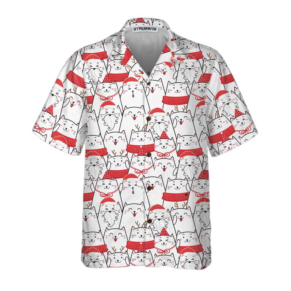 Mirla | Cat The Red Christmas Hawaiian Shirt Sweet Cat Christmas Shirt Bästa Julklappsidén-Eva Jonsson