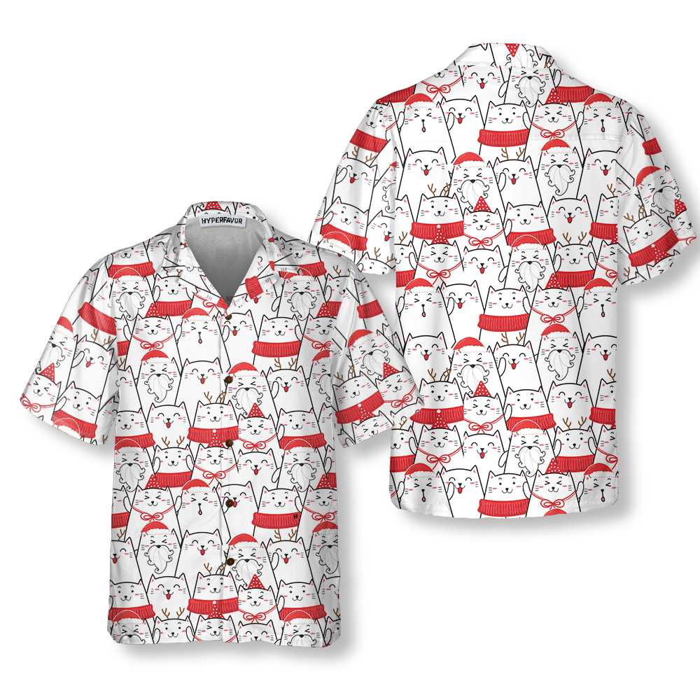 Mirla | Cat The Red Christmas Hawaiian Shirt Sweet Cat Christmas Shirt Bästa Julklappsidén-Eva Jonsson
