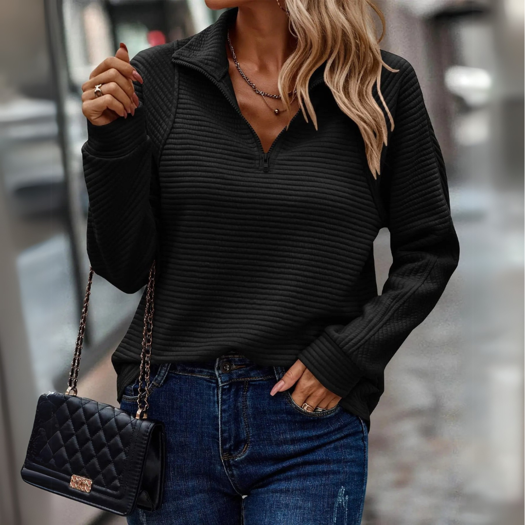 Mirla | Chic Dragkedja-Krage Tröja-Eva Jonsson