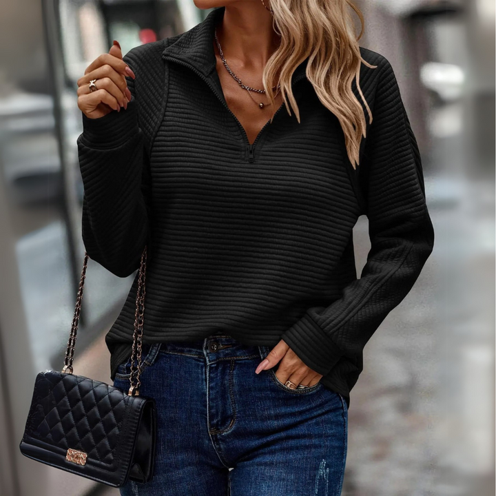 Mirla | Chic Dragkedja-Krage Tröja-Eva Jonsson