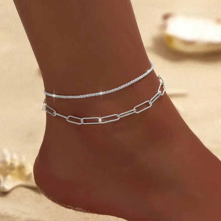 Mirla | Chic Silver/Guld Dubbel Fotkedja-Eva Jonsson