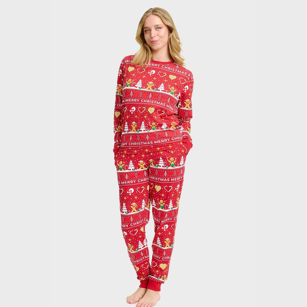 Mirla | Christmas Cookie Jul-Pyjamas Röd - Dam-Eva Jonsson