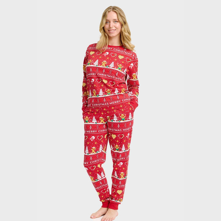 Mirla | Christmas Cookie Jul-Pyjamas Röd - Dam-Eva Jonsson