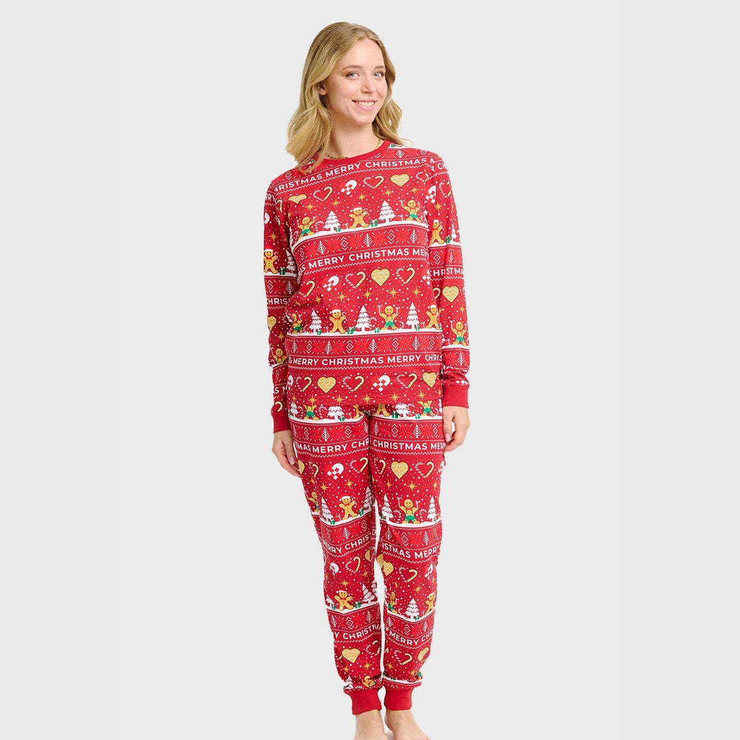 Mirla | Christmas Cookie Jul-Pyjamas Röd - Dam-Eva Jonsson