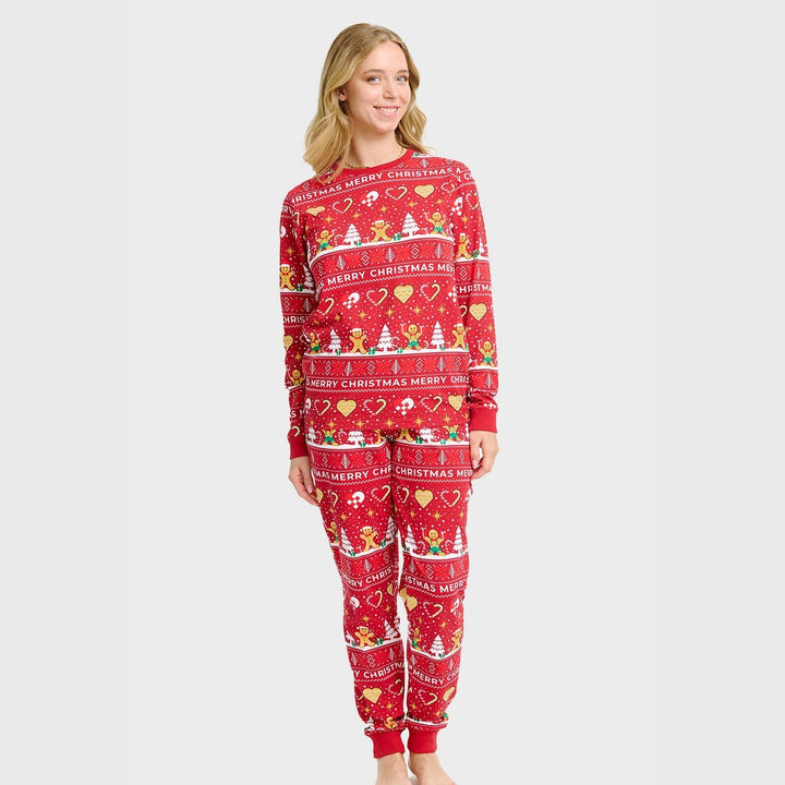 Mirla | Christmas Cookie Jul-Pyjamas Röd - Dam-Eva Jonsson