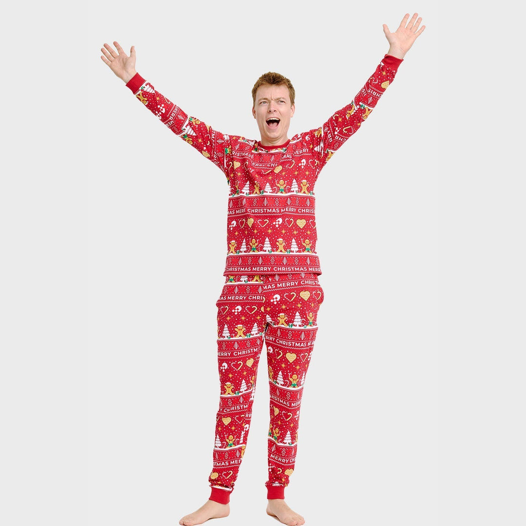 Mirla | Christmas Cookie Jul-Pyjamas Röd - Herr-Eva Jonsson