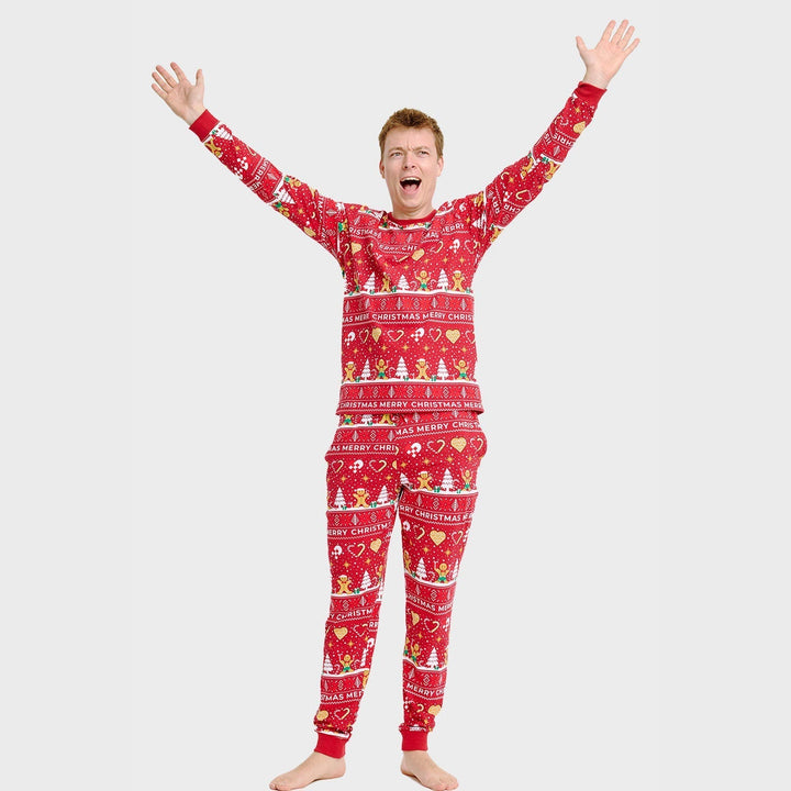 Mirla | Christmas Cookie Jul-Pyjamas Röd - Herr-Eva Jonsson