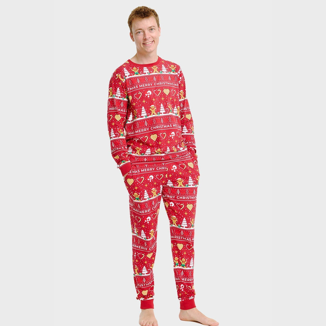 Mirla | Christmas Cookie Jul-Pyjamas Röd - Herr-Eva Jonsson