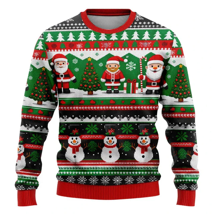 Mirla | Christmas Sweater - Unisex 3D Snowman & Santa Design With Comfortable Fit-Eva Jonsson