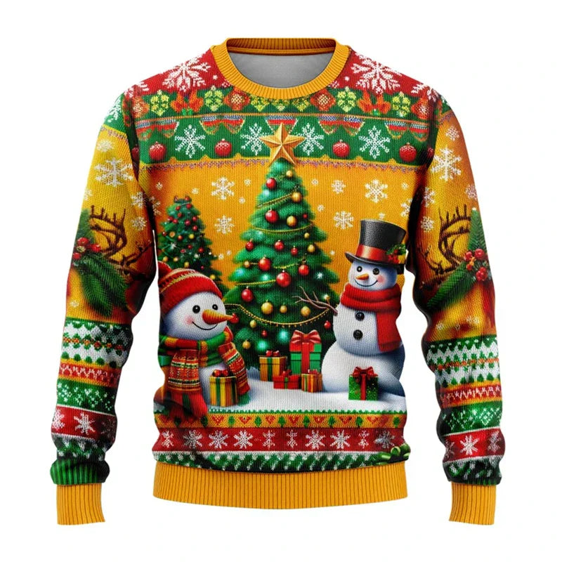 Mirla | Christmas Sweater - Unisex 3D Snowman & Santa Design With Comfortable Fit-Eva Jonsson