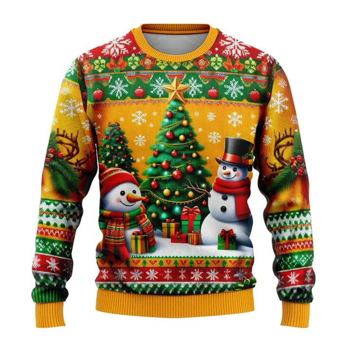 Mirla | Christmas Sweater - Unisex 3D Snowman & Santa Design With Comfortable Fit-Eva Jonsson