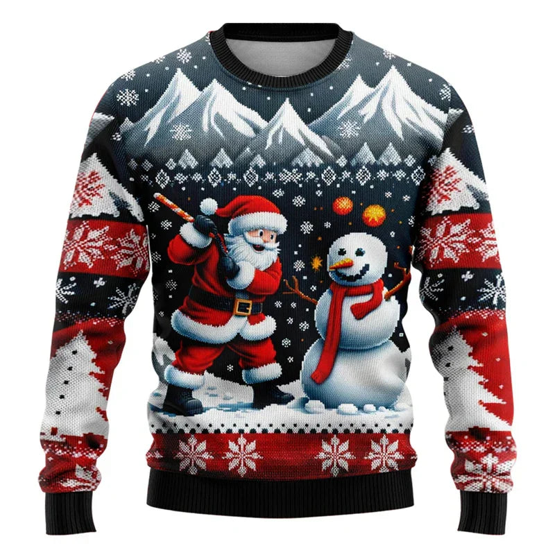 Mirla | Christmas Sweater - Unisex 3D Snowman & Santa Design With Comfortable Fit-Eva Jonsson