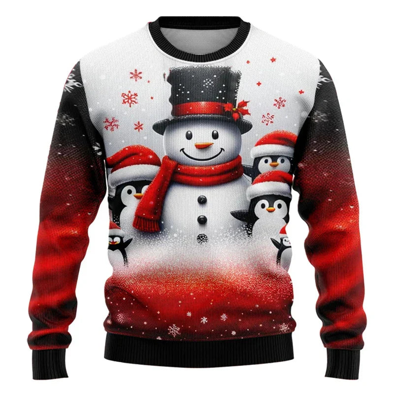 Mirla | Christmas Sweater - Unisex 3D Snowman & Santa Design With Comfortable Fit-Eva Jonsson