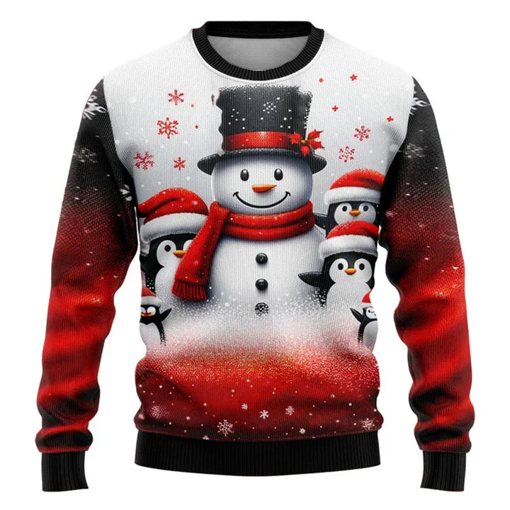 Mirla | Christmas Sweater - Unisex 3D Snowman & Santa Design With Comfortable Fit-Eva Jonsson