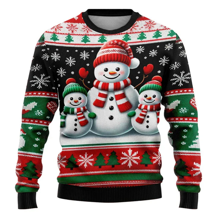 Mirla | Christmas Sweater - Unisex 3D Snowman & Santa Design With Comfortable Fit-Eva Jonsson