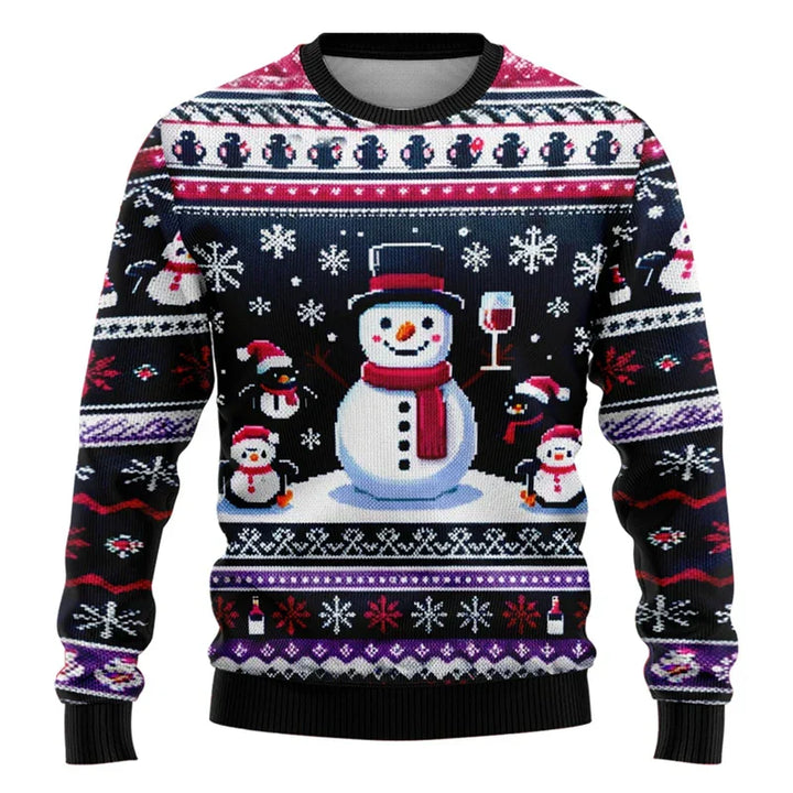 Mirla | Christmas Sweater - Unisex 3D Snowman & Santa Design With Comfortable Fit-Eva Jonsson