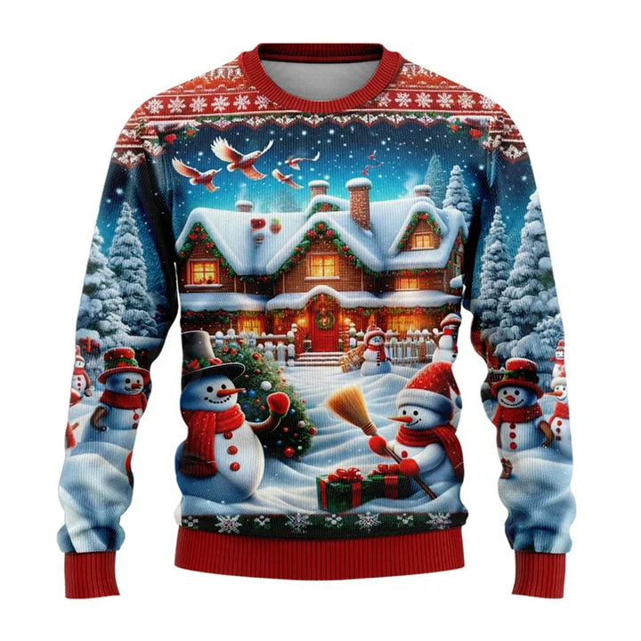 Mirla | Christmas Sweater - Unisex 3D Snowman & Santa Design With Comfortable Fit-Eva Jonsson