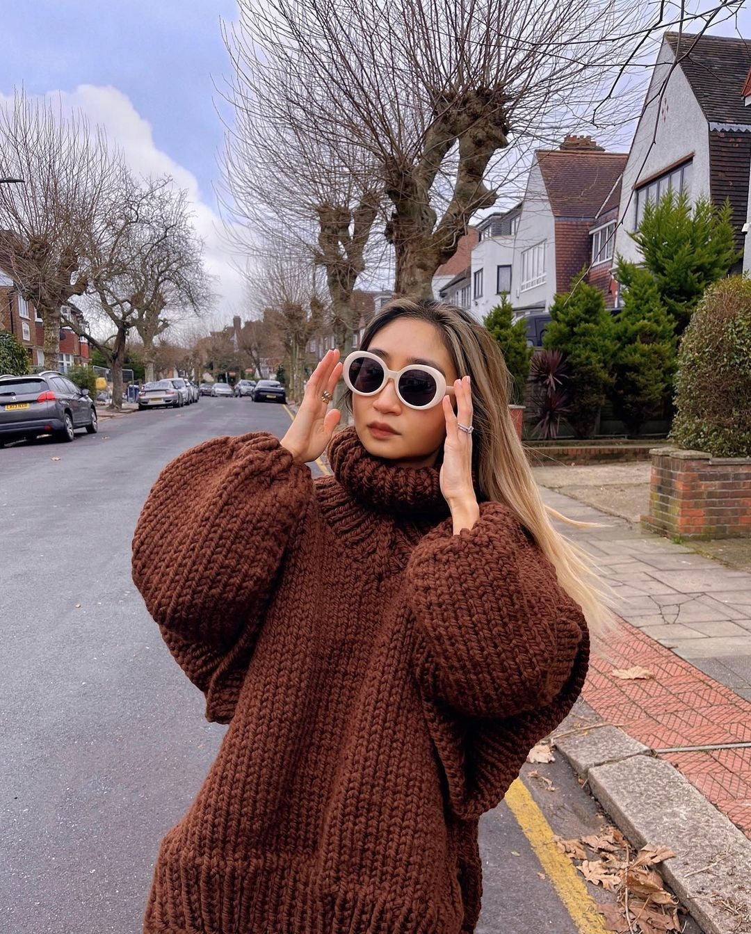Mirla | Chunky Stickad Oversized Rullkrage Tröja för Kvinnor-Eva Jonsson