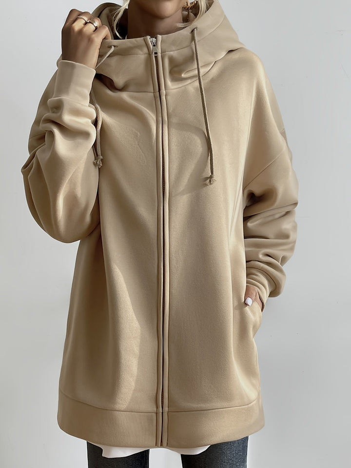 Mirla | Comfort - Extrem Bekväm Lång Zip-Up-Plush-Hoodie med Huva för Damer-Eva Jonsson