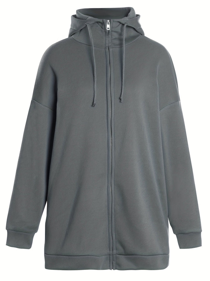 Mirla | Comfort - Extrem Bekväm Lång Zip-Up-Plush-Hoodie med Huva för Damer-Eva Jonsson