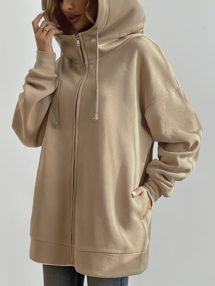 Mirla | Comfort - Extrem Bekväm Lång Zip-Up-Plush-Hoodie med Huva för Damer-Eva Jonsson