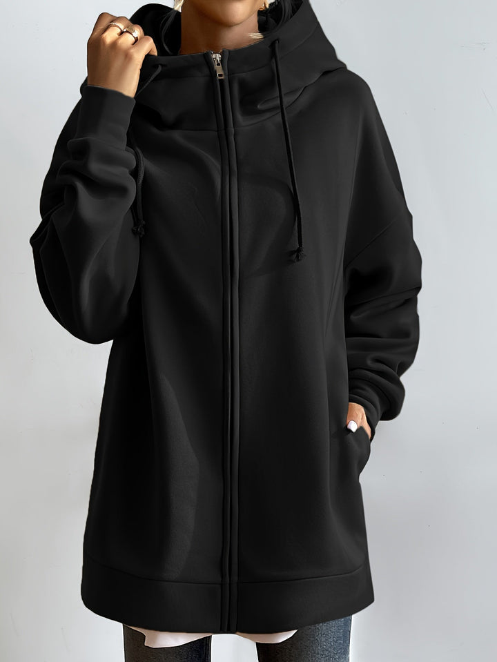 Mirla | Comfort - Extrem Bekväm Lång Zip-Up-Plush-Hoodie med Huva för Damer-Eva Jonsson