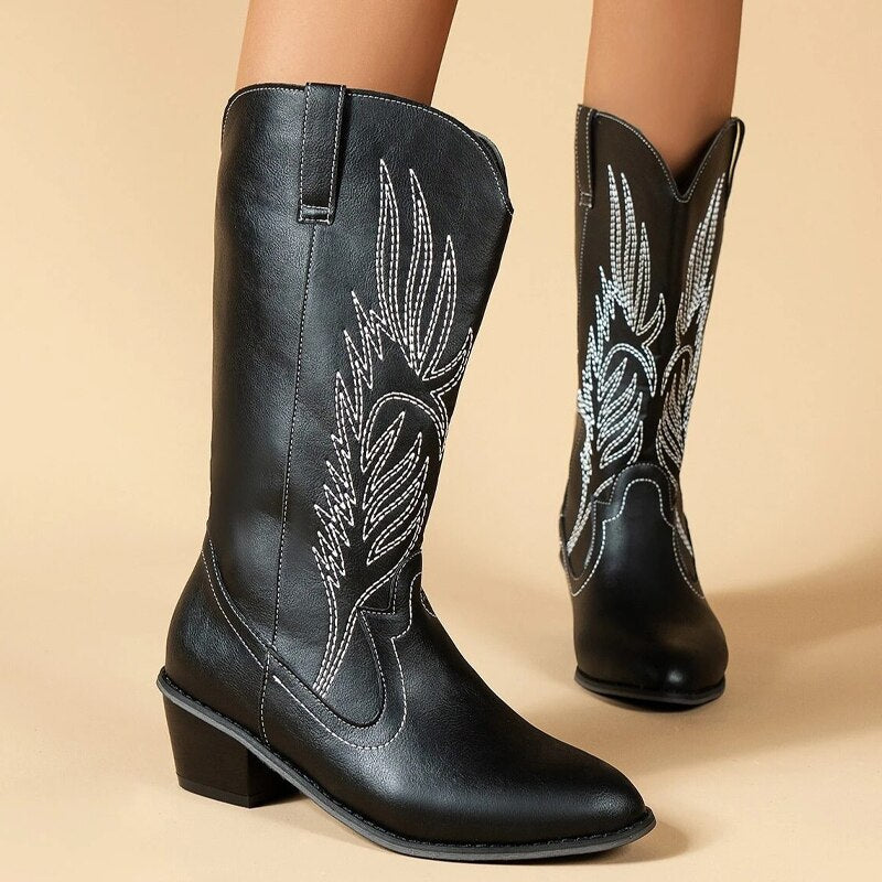 Mirla | Cowboystövlar Högkvalitativa damstövlar med Boho-tryck-Eva Jonsson