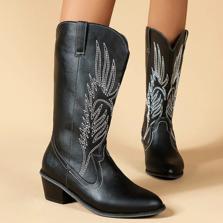 Mirla | Cowboystövlar Högkvalitativa damstövlar med Boho-tryck-Eva Jonsson