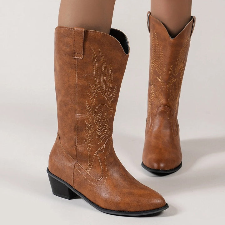 Mirla | Cowboystövlar Högkvalitativa damstövlar med Boho-tryck-Eva Jonsson