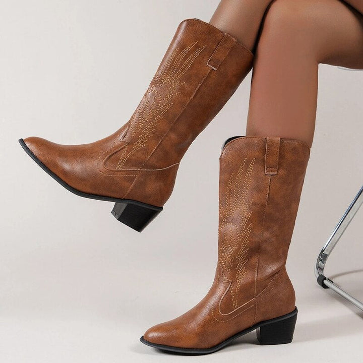 Mirla | Cowboystövlar Högkvalitativa damstövlar med Boho-tryck-Eva Jonsson