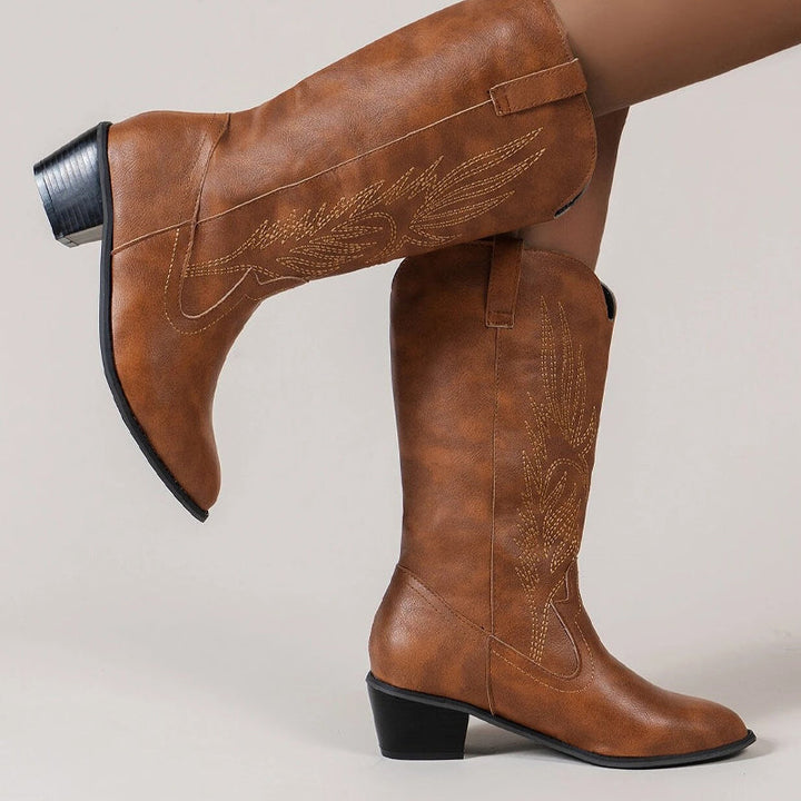 Mirla | Cowboystövlar Högkvalitativa damstövlar med Boho-tryck-Eva Jonsson
