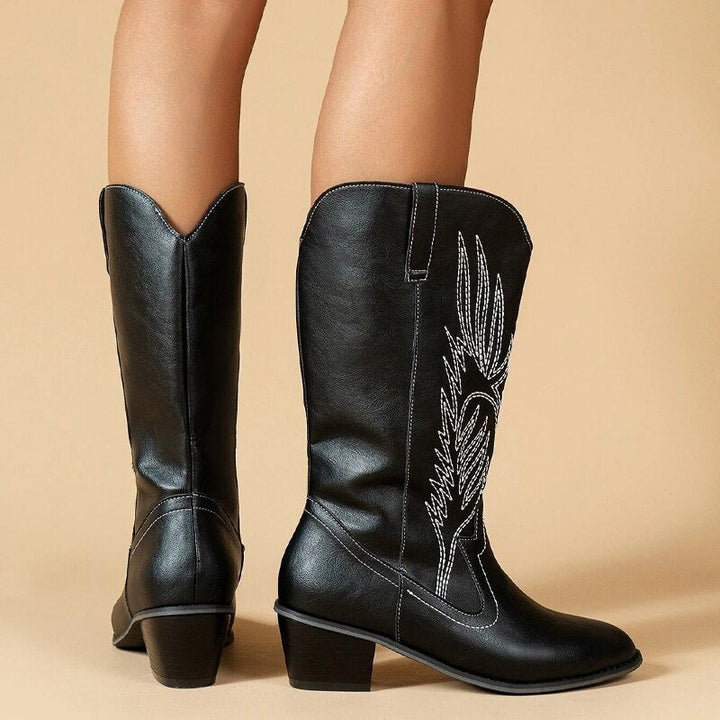 Mirla | Cowboystövlar Högkvalitativa damstövlar med Boho-tryck-Eva Jonsson