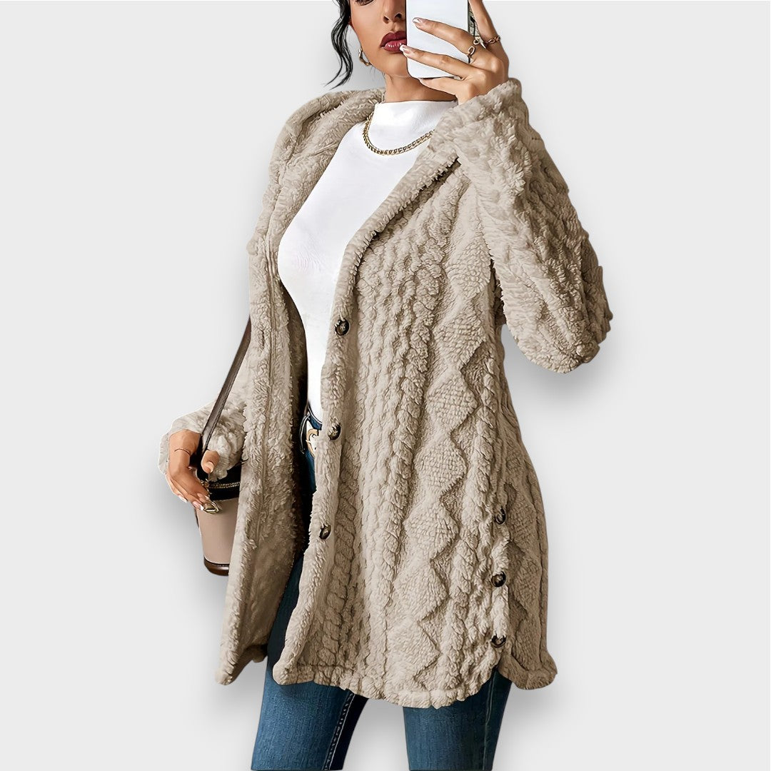 Mirla | Cozy Plush Huva Cardigan Tröja-Eva Jonsson