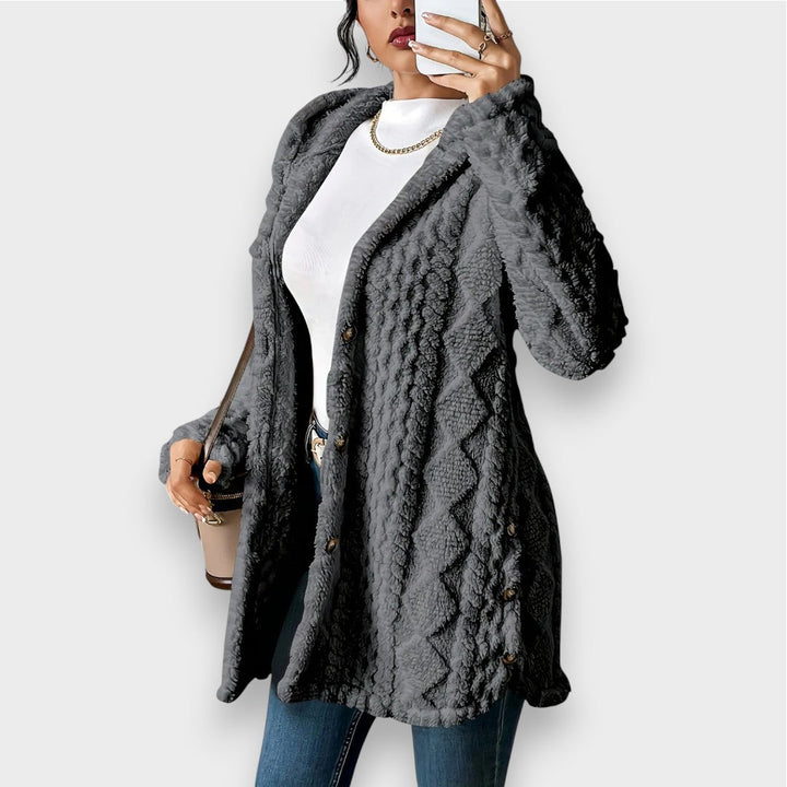 Mirla | Cozy Plush Huva Cardigan Tröja-Eva Jonsson