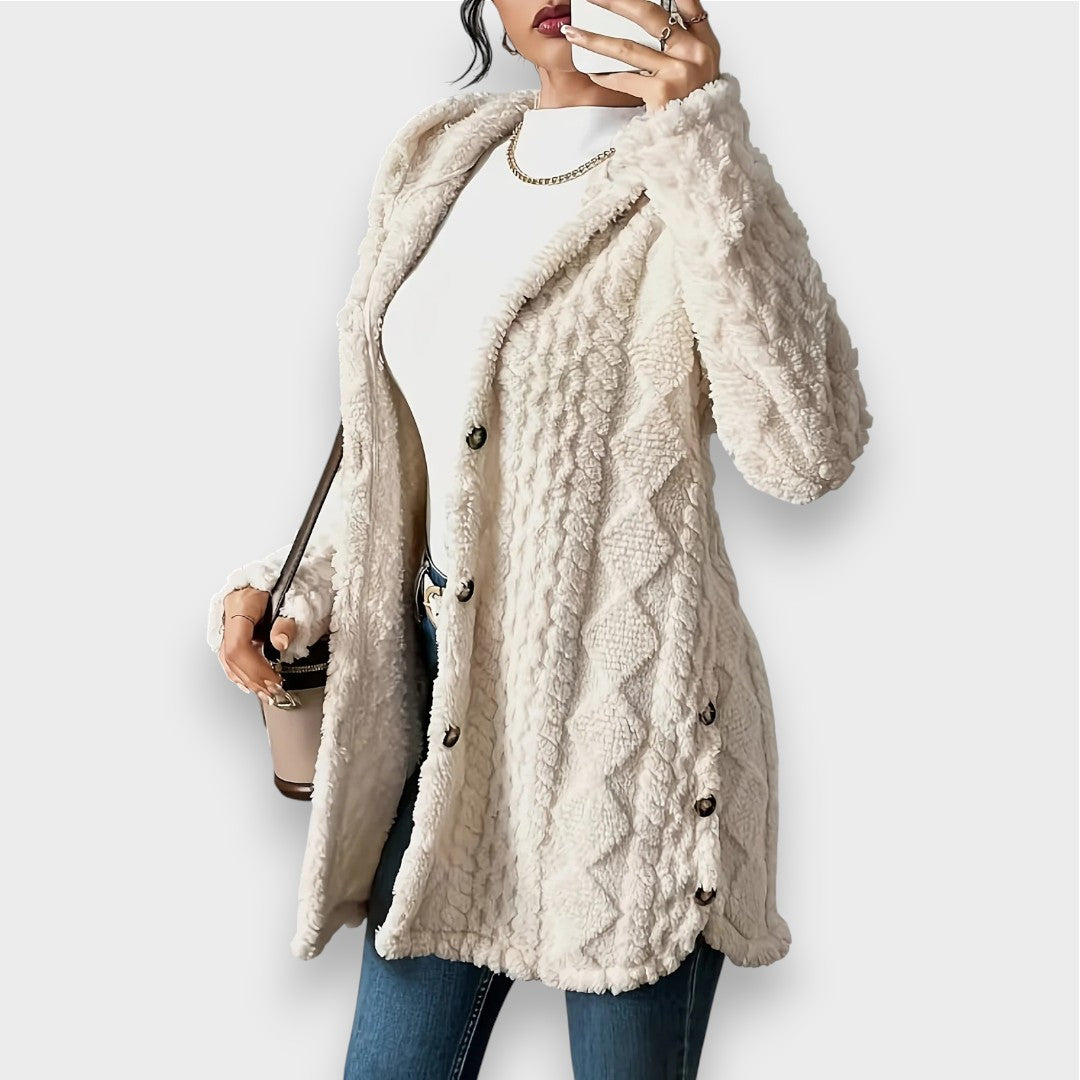 Mirla | Cozy Plush Huva Cardigan Tröja-Eva Jonsson