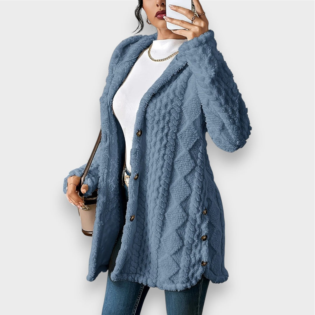 Mirla | Cozy Plush Huva Cardigan Tröja-Eva Jonsson