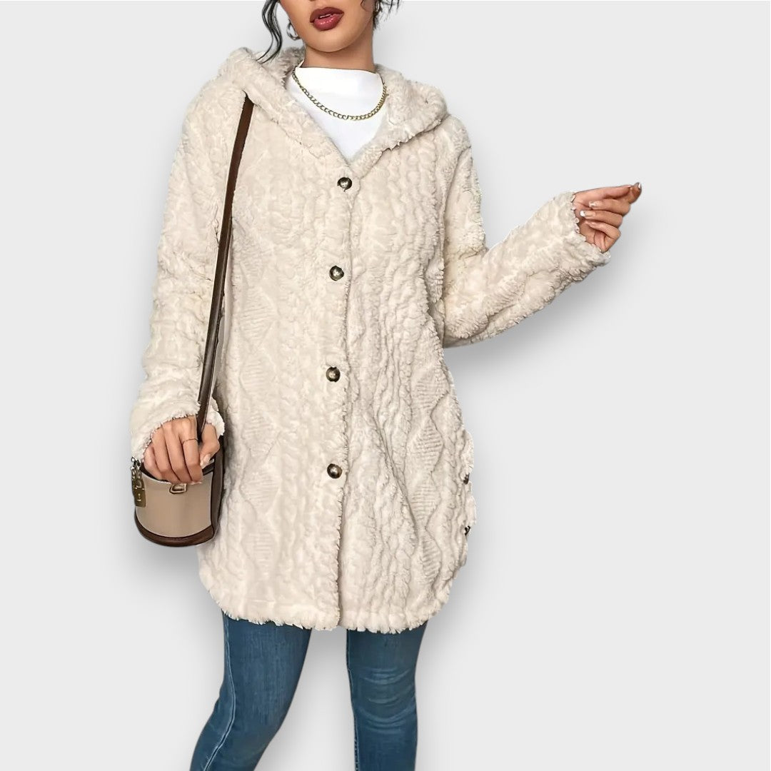 Mirla | Cozy Plush Huva Cardigan Tröja-Eva Jonsson