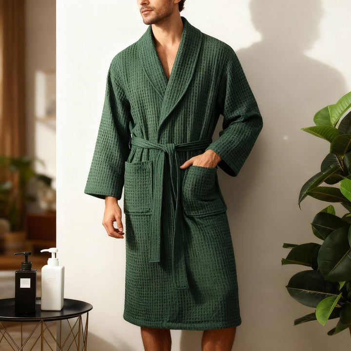 Mirla CozyCotton Premium Morgonrock – Mjukt, andningsbart bomull för män och kvinnor – Med fickor-Eva Jonsson