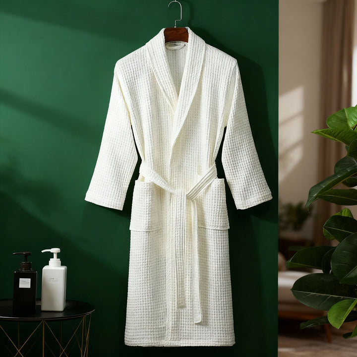 Mirla CozyCotton Premium Morgonrock – Mjukt, andningsbart bomull för män och kvinnor – Med fickor-Eva Jonsson