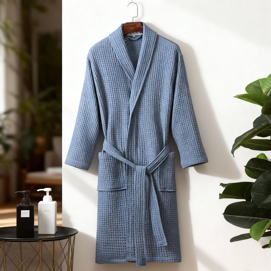Mirla CozyCotton Premium Morgonrock – Mjukt, andningsbart bomull för män och kvinnor – Med fickor-Eva Jonsson