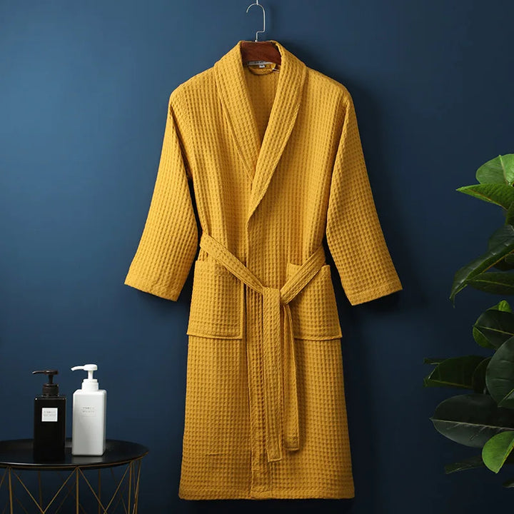 Mirla CozyCotton Premium Morgonrock – Mjukt, andningsbart bomull för män och kvinnor – Med fickor-Eva Jonsson