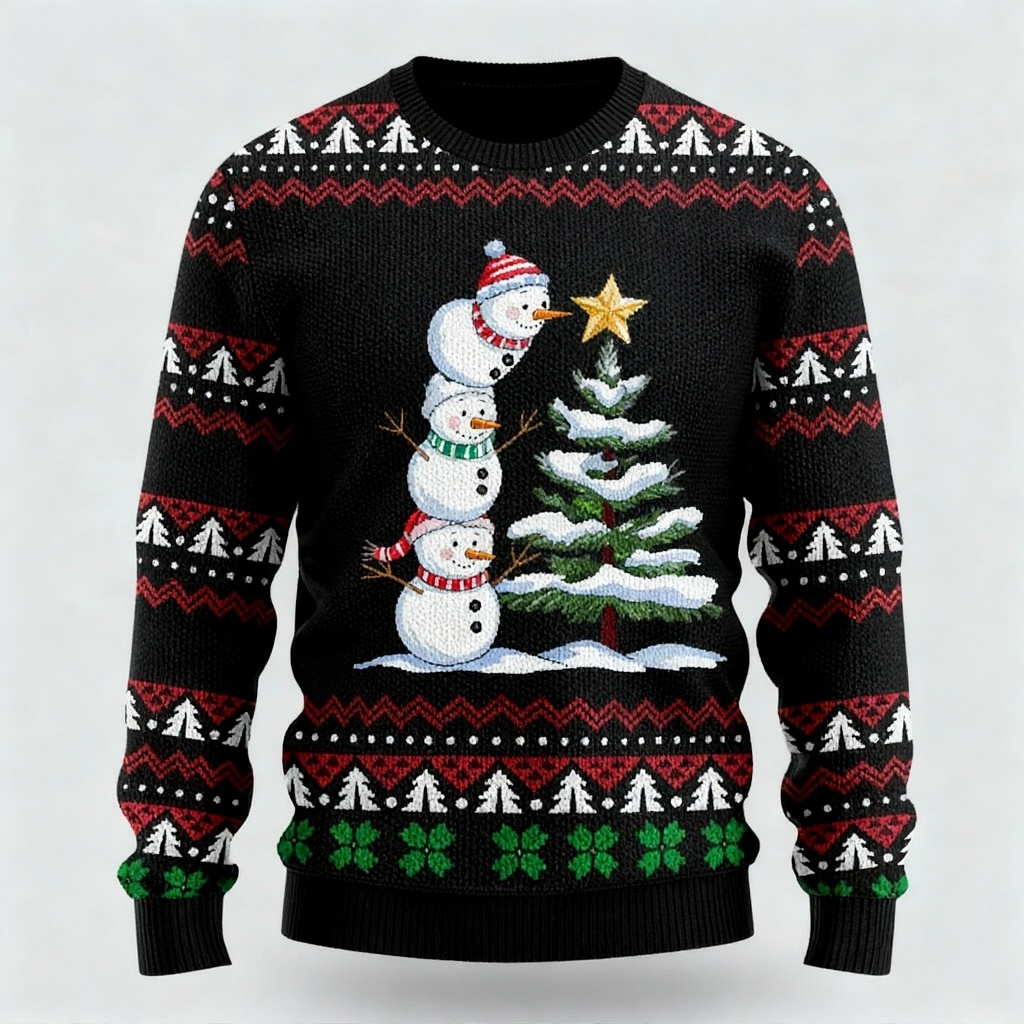 Mirla | Crazy Cozy & Festive: Snögubbe Tryck Jultröja-Eva Jonsson