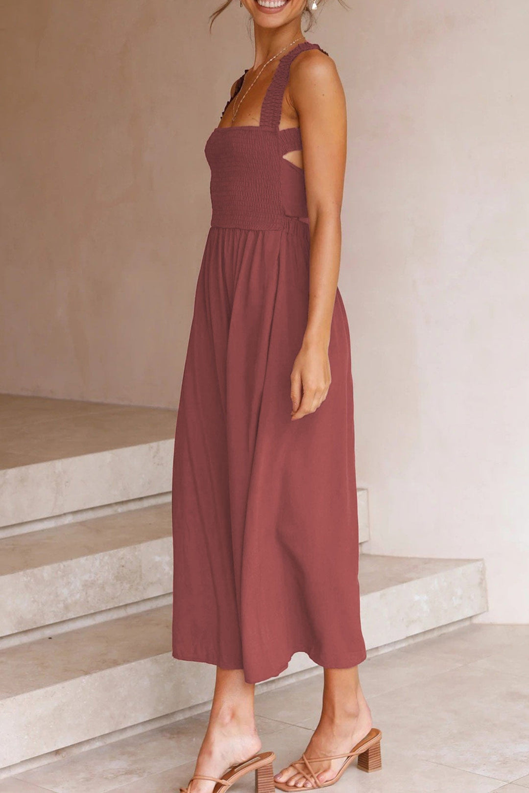 Mirla | Crisscross Tie-Back Midi Klänning-Eva Jonsson